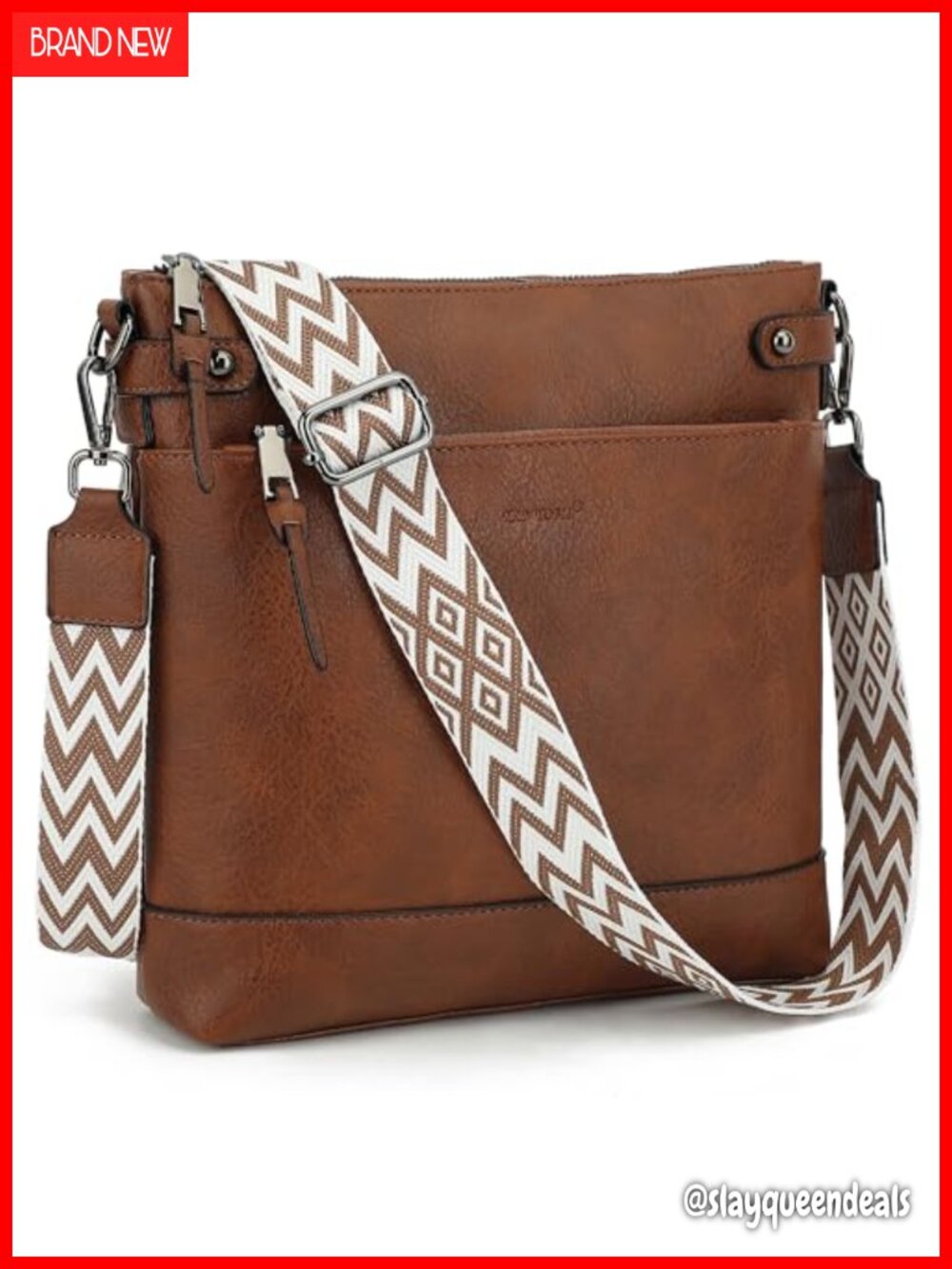Vegan Leather Hobo Crossbody Bag with Guitar Strap & 6 Card Slots